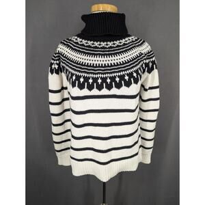Lauren Ralph Lauren Fair Isle Sweater Nordic Womens Sz L Cotton Wool Blend